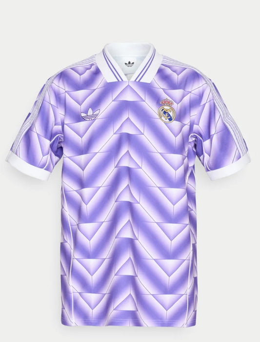 Retro 90s Geometric Pattern Sports Jersey - Purple & White +Gift Pack