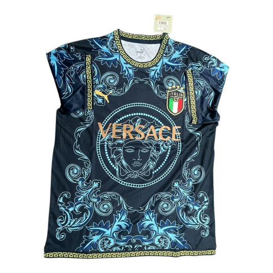 Baroque Print Sportswear Jersey - Navy & Gold