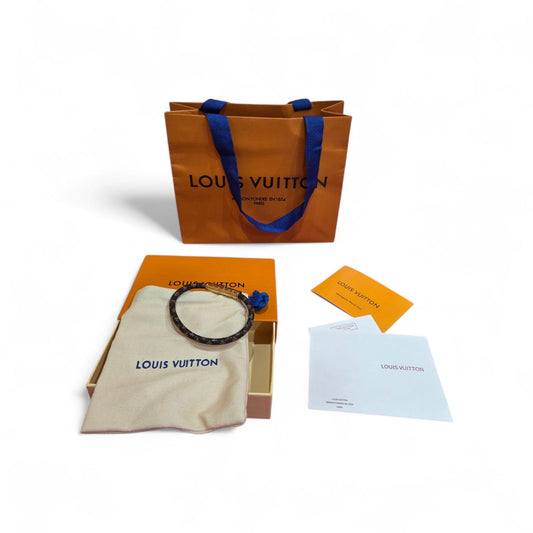 Foot Cord Bracelet with Monogram and Golden Closure