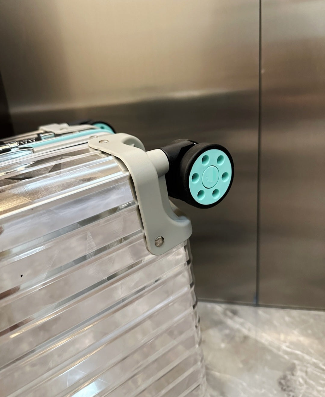Premium Carry-On Suitcase - "Diamond Reflect" Edition with Turquoise Accents