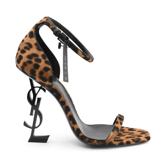 Animal Print High Heels - Unique Black Alphabet Heel