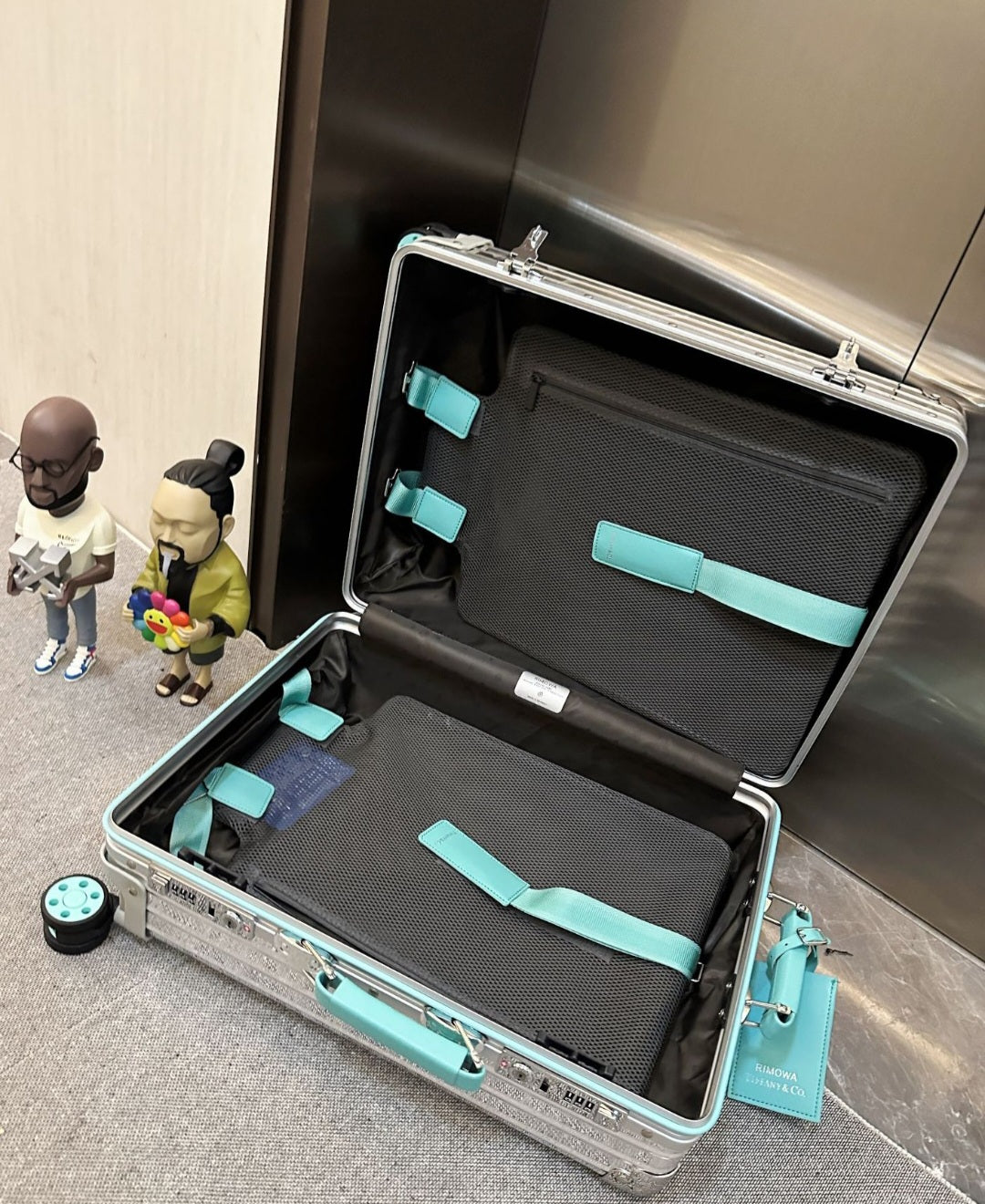 Premium Carry-On Suitcase - "Diamond Reflect" Edition with Turquoise Accents