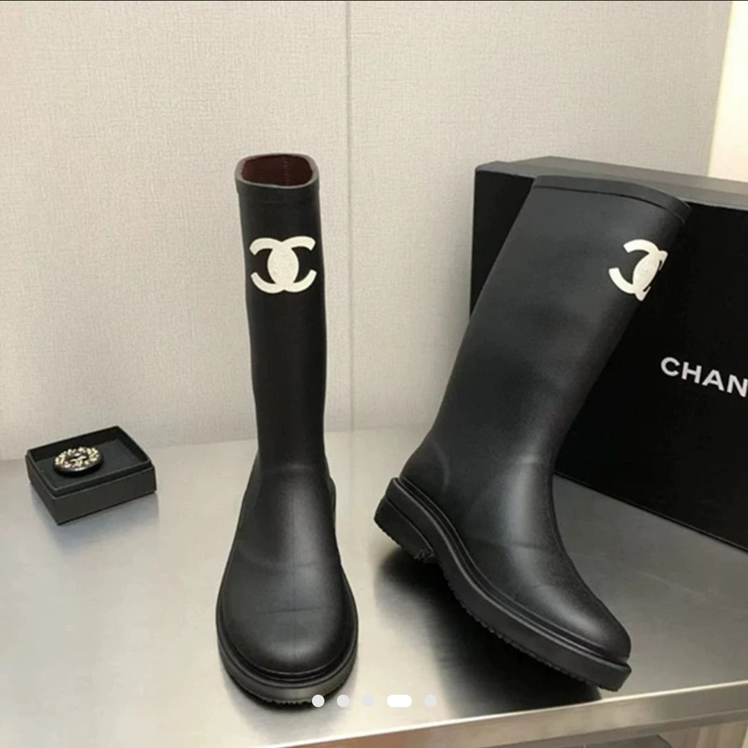 Luxury Black Water Boots