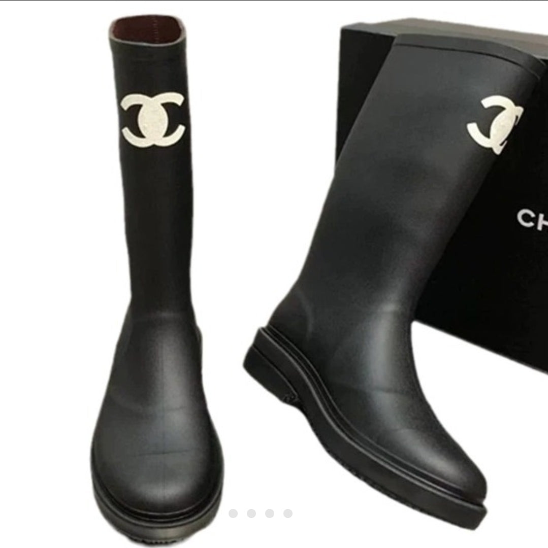 Luxury Black Water Boots