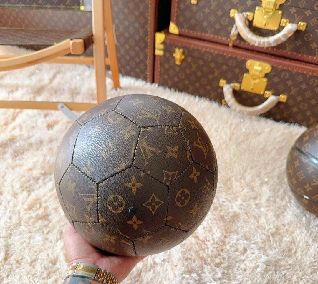 Premium Designer Monogram Soccer Ball – Hand-Stitched Collectible Size 5 Football