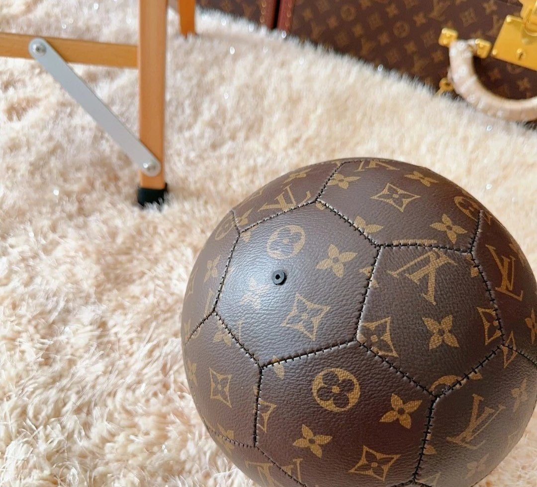 Premium Designer Monogram Soccer Ball – Hand-Stitched Collectible Size 5 Football